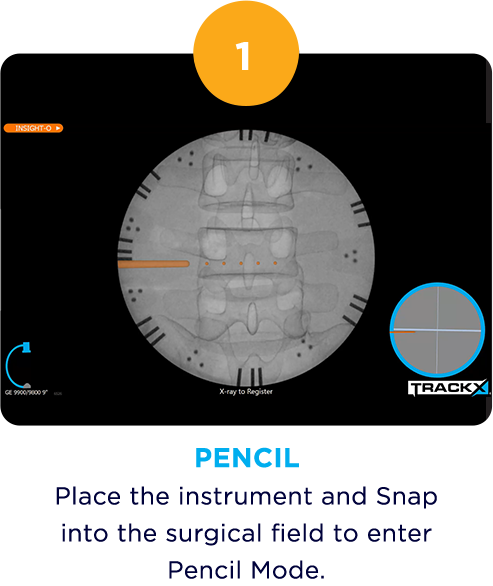 Place the instrument and Snap onto the surgical field to enter Spotlight Mode.